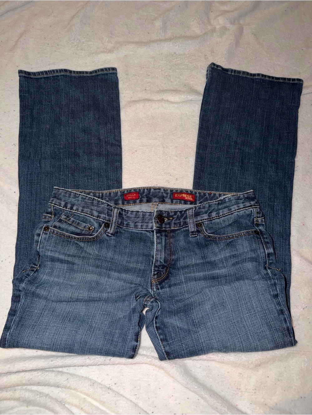 2000s Express Women's Medium Blue Boot Cut Jeans
